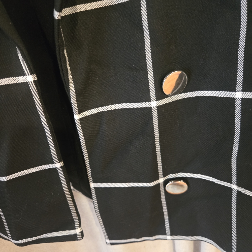Express Women's Checkered Black Blazer - Picture 2 of 6